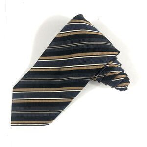 Daniel De Fasson Studio 100% Silk Hand Made Men's Necktie Blue Striped tie